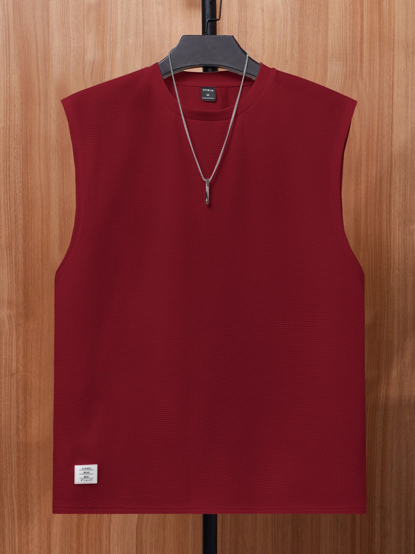 Men's Relaxed round neck tank top |Burgundy | summer essential|
