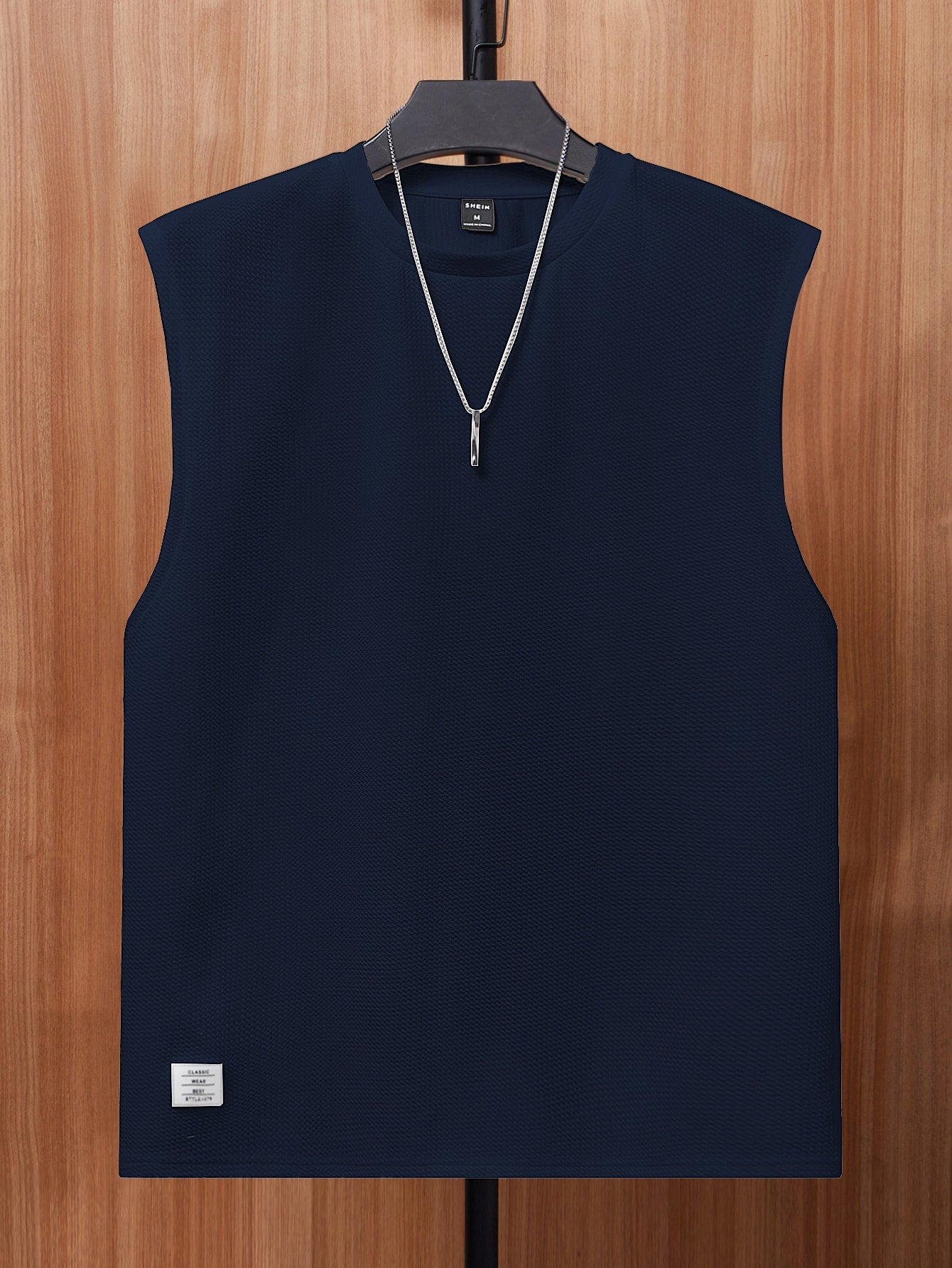Men's Relaxed round neck tank top | Navy blue | summer essential|