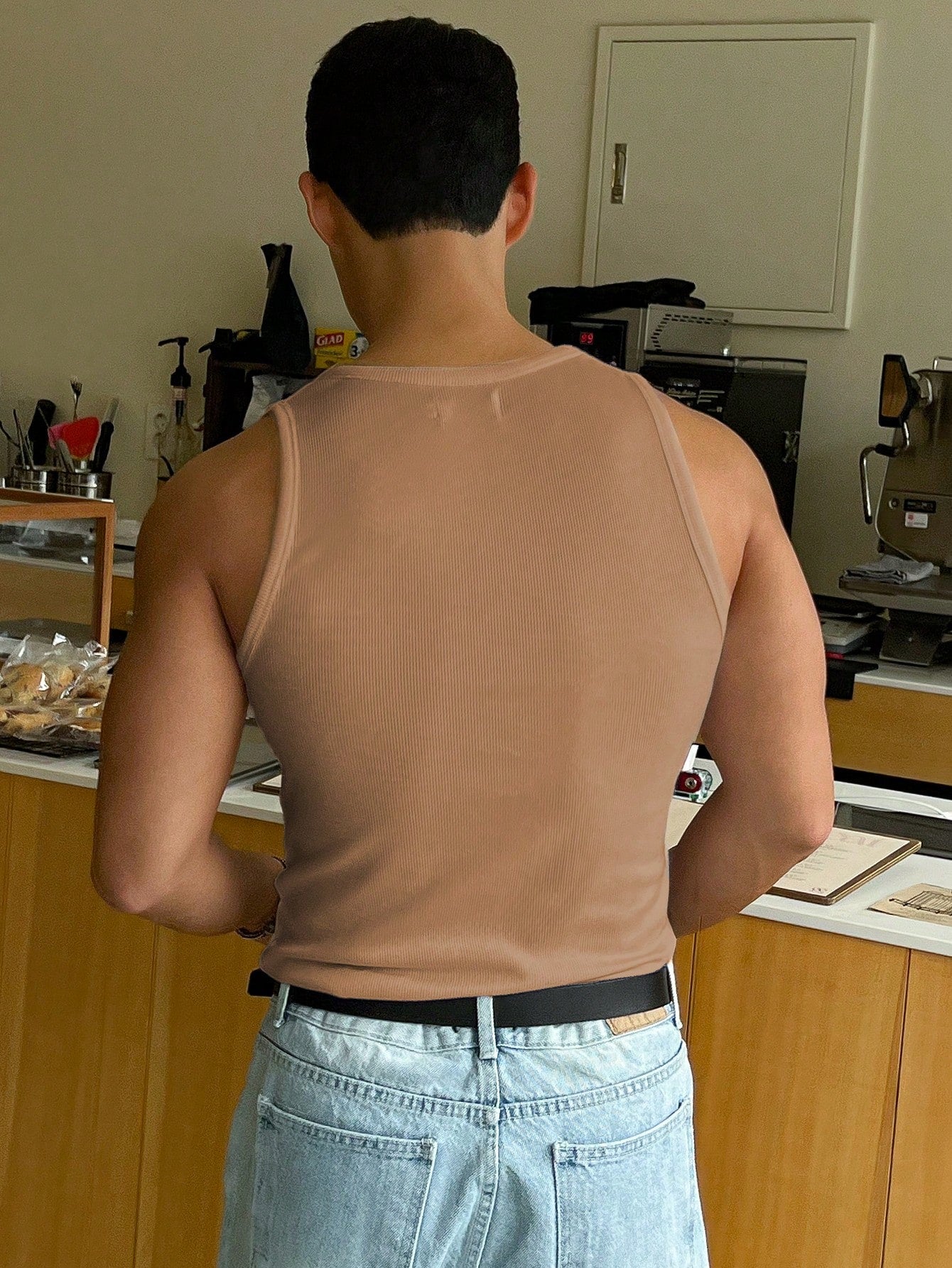Versatile basic Men's tank top | Apricot |