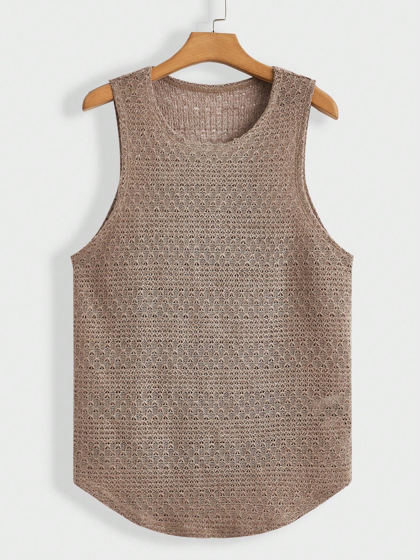 Casual summer essential patterned men's tank top| Khaki|
