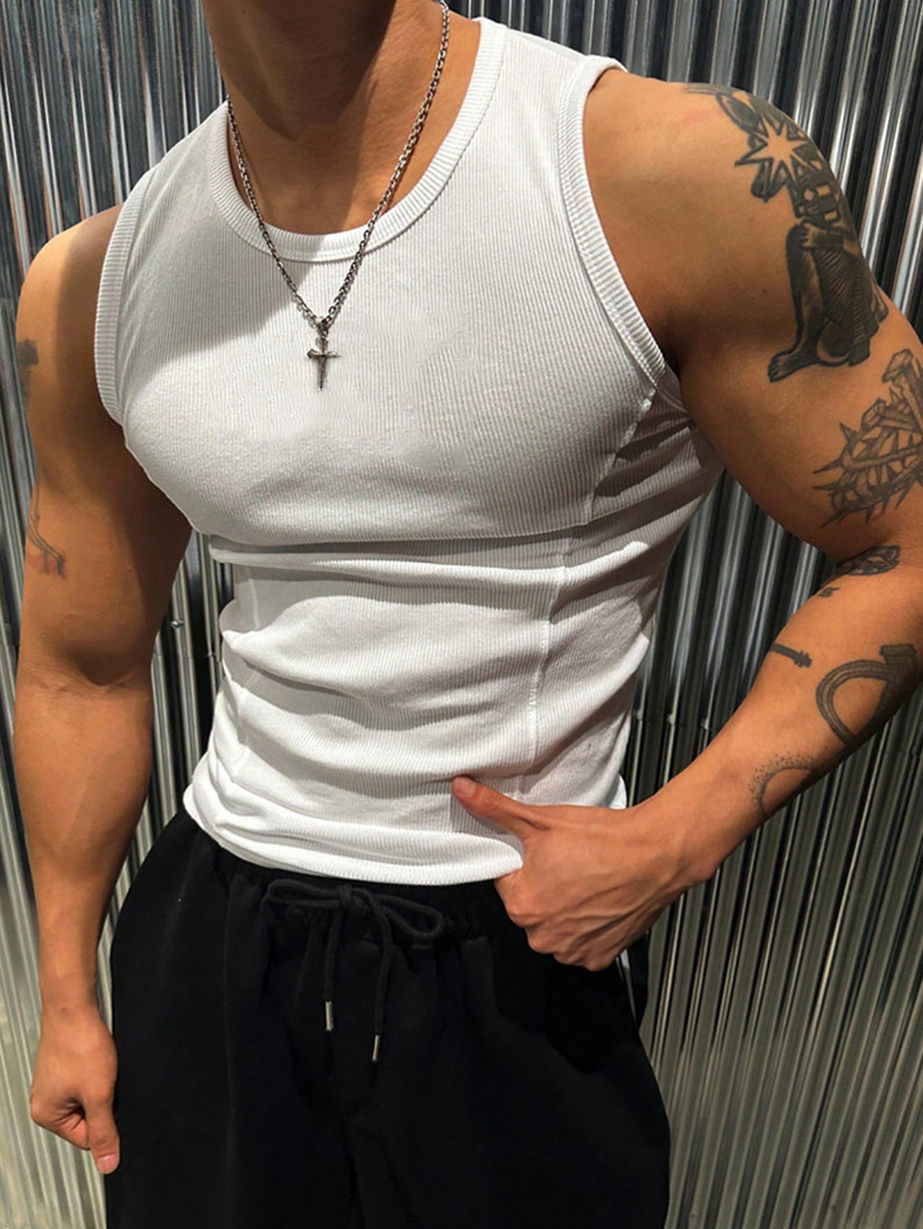 Men's basic tank top | White |