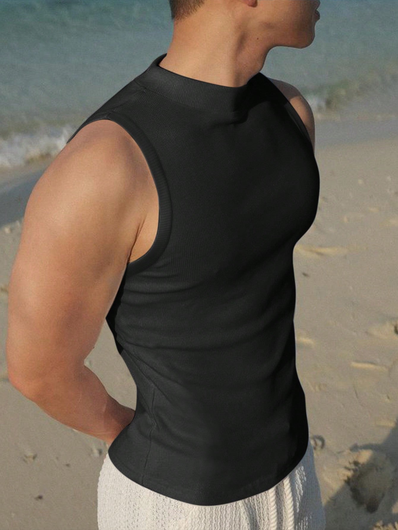 Stylish Men's tank top | BLACK|