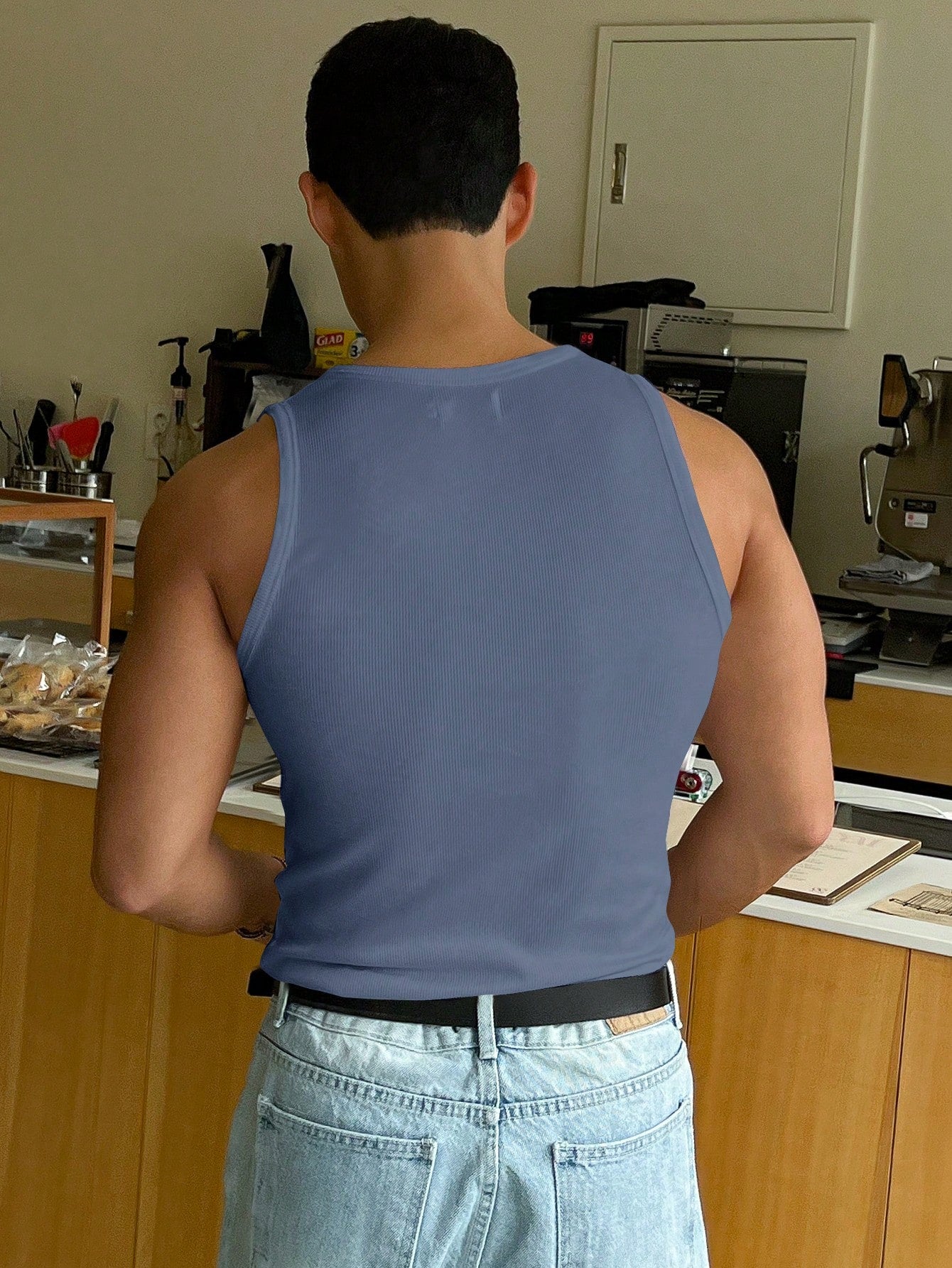 Versatile basic Men's tank top | Blue |