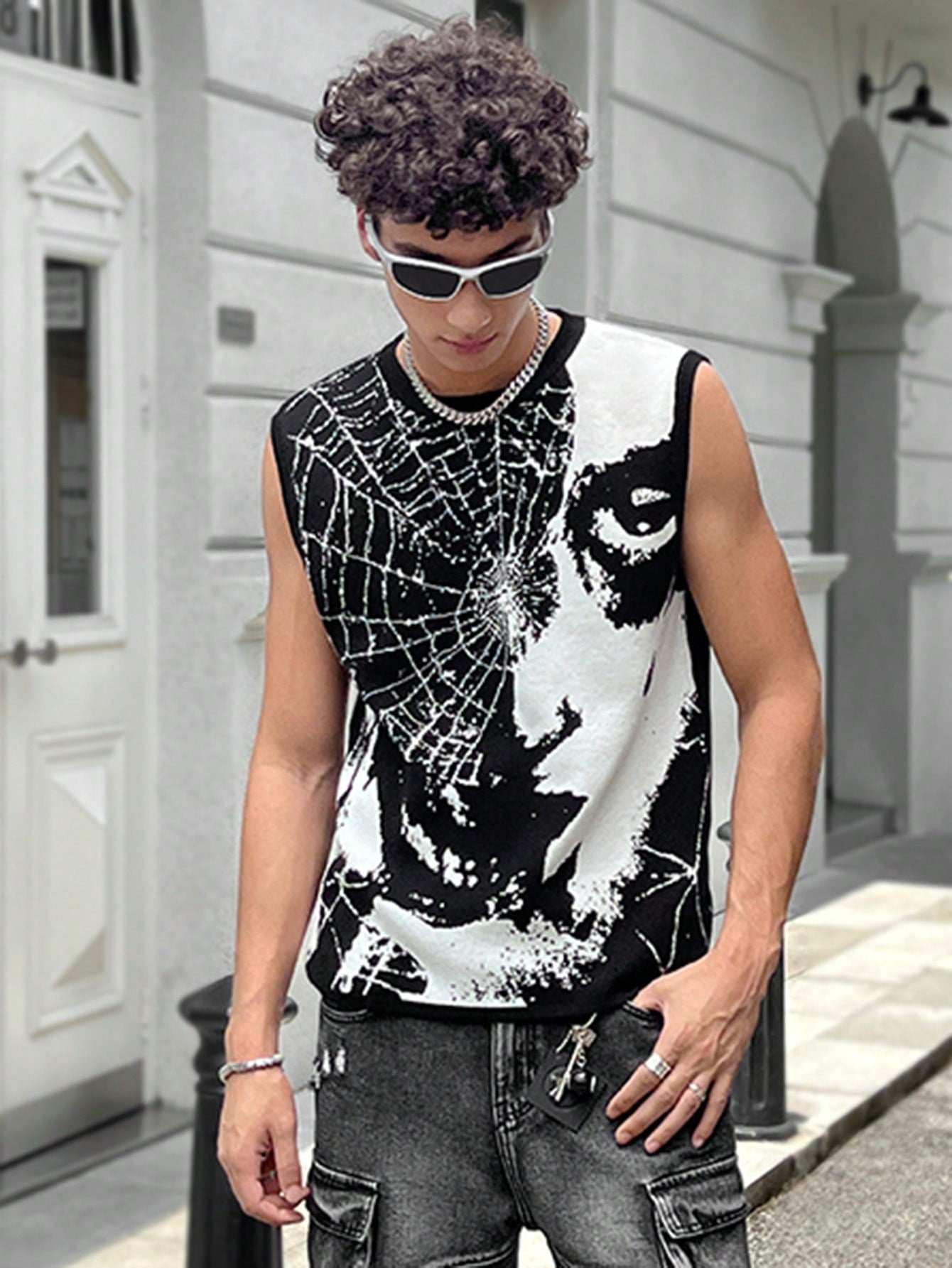 Web summer essential men's tank top