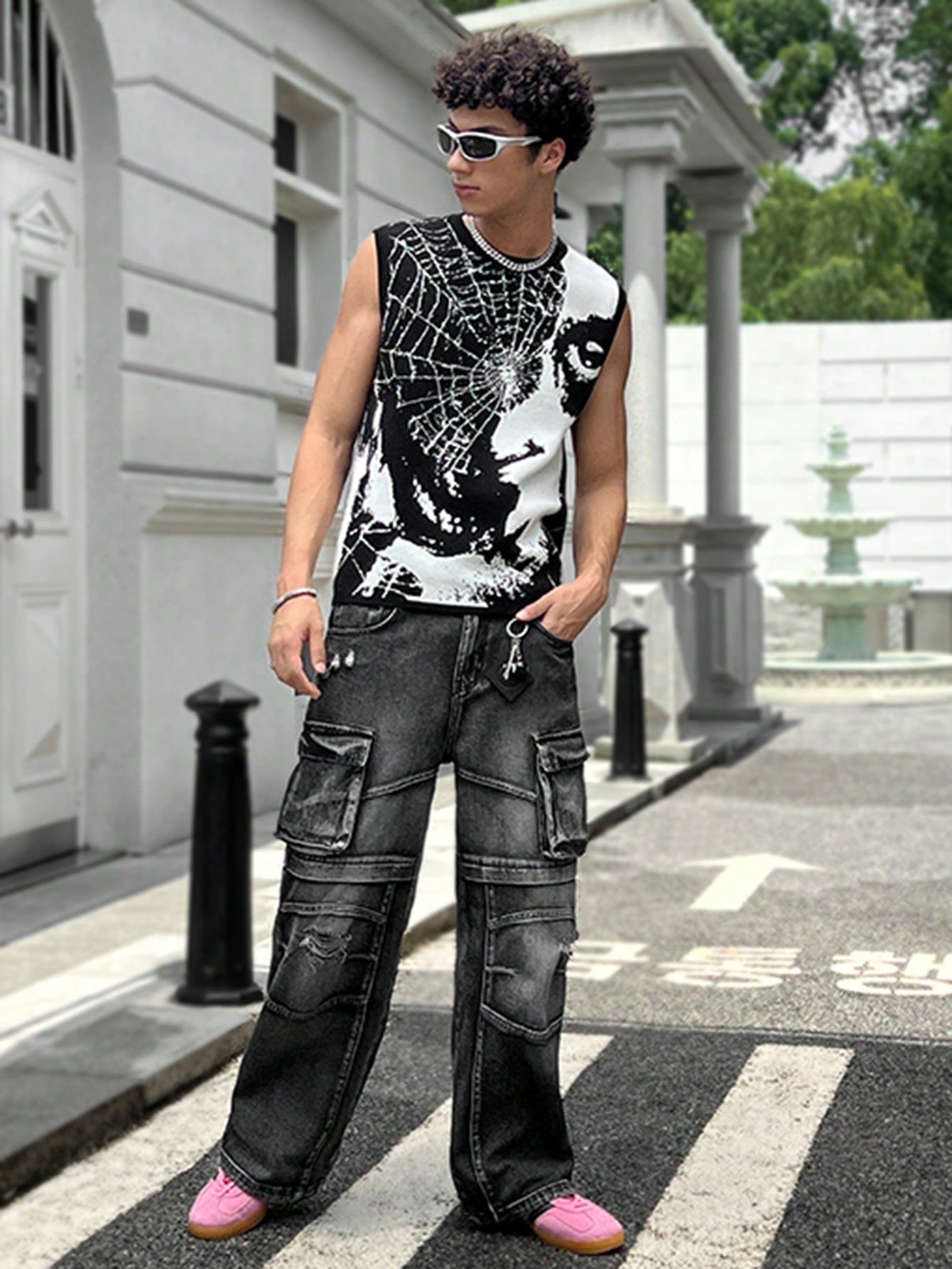 Web summer essential men's tank top