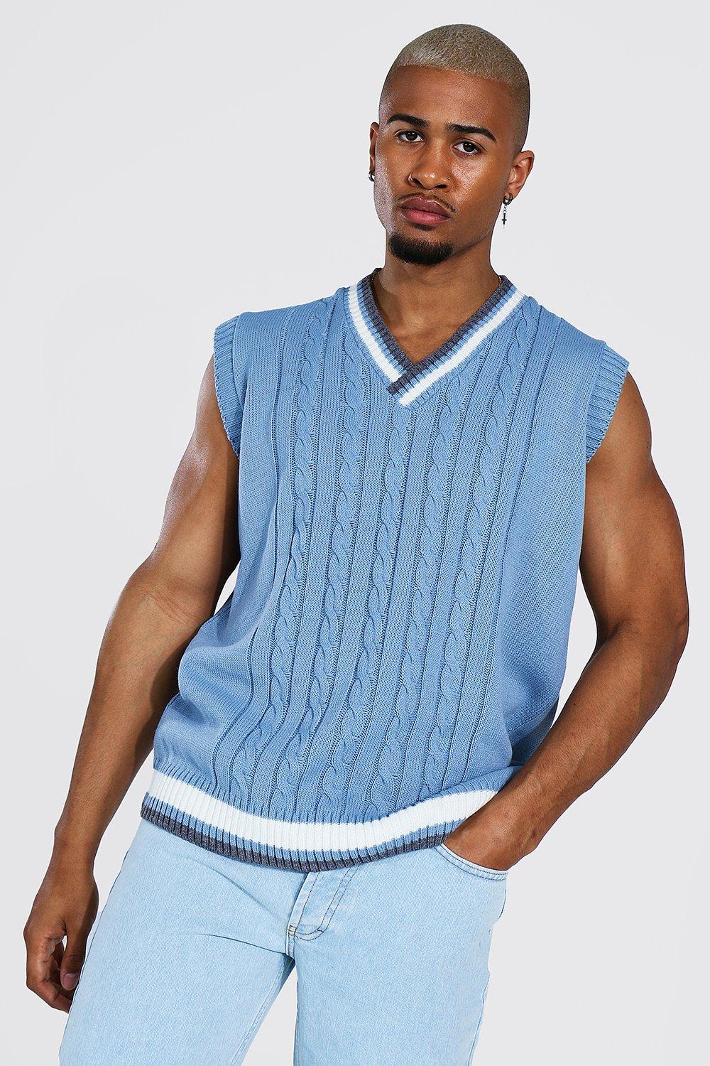 Ocean Knit patterned vest | Summer essential | Blue |