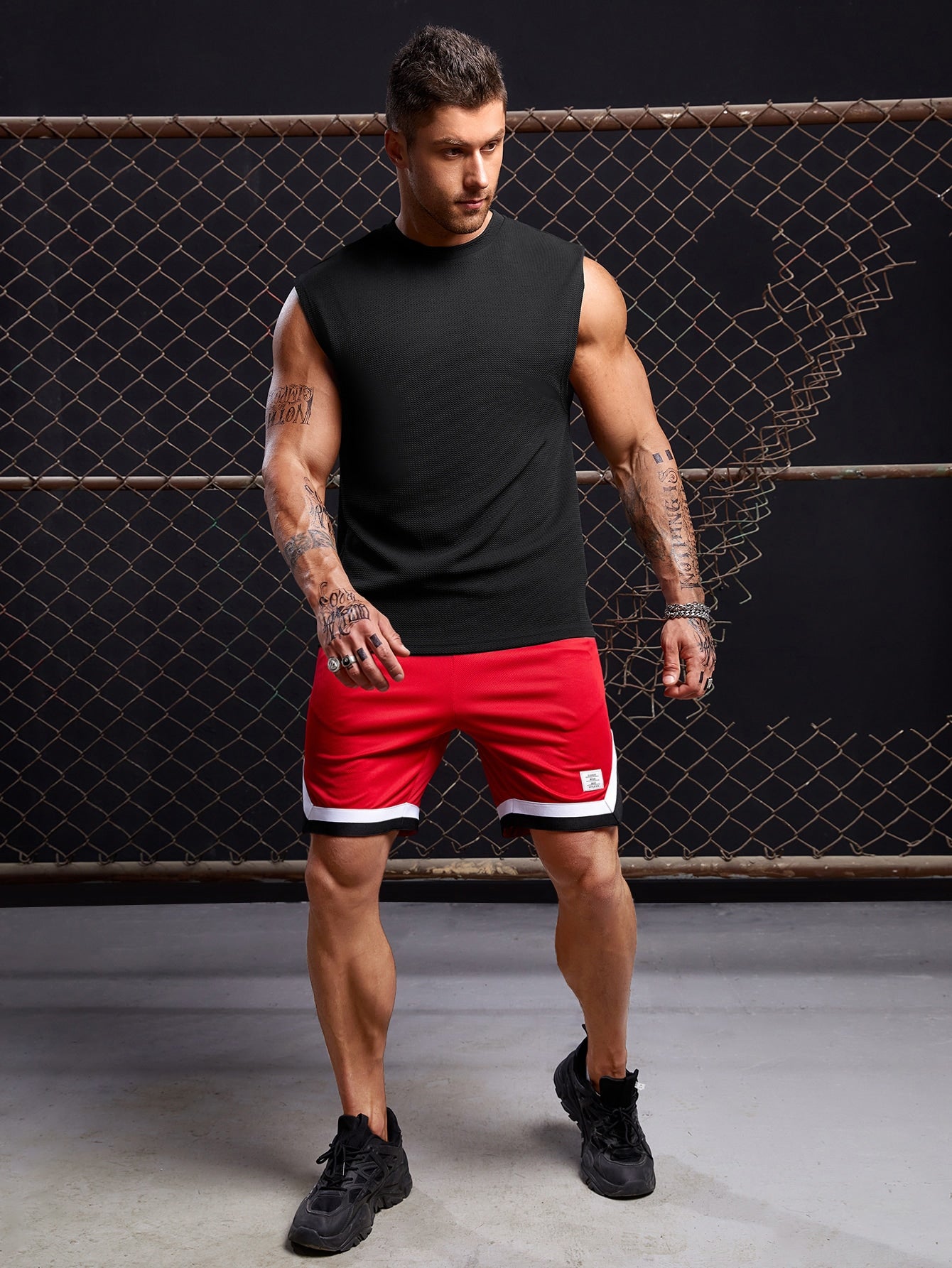 Men's Relaxed round neck tank top |Black| summer essential|