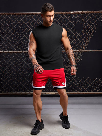 Men's Relaxed round neck tank top |Black| summer essential|