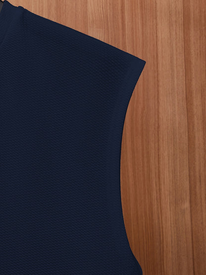 Men's Relaxed round neck tank top | Navy blue | summer essential|