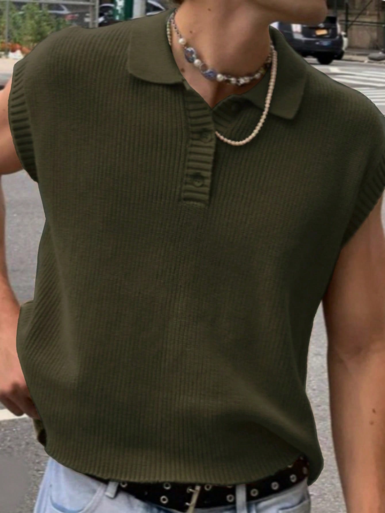 Men's Relaxed Dark Green tank top | summer essential|