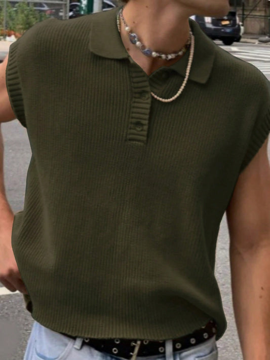 Men's Relaxed Dark Green tank top | summer essential|
