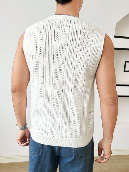 Trendy patterned men's tank top| white | premium quality |