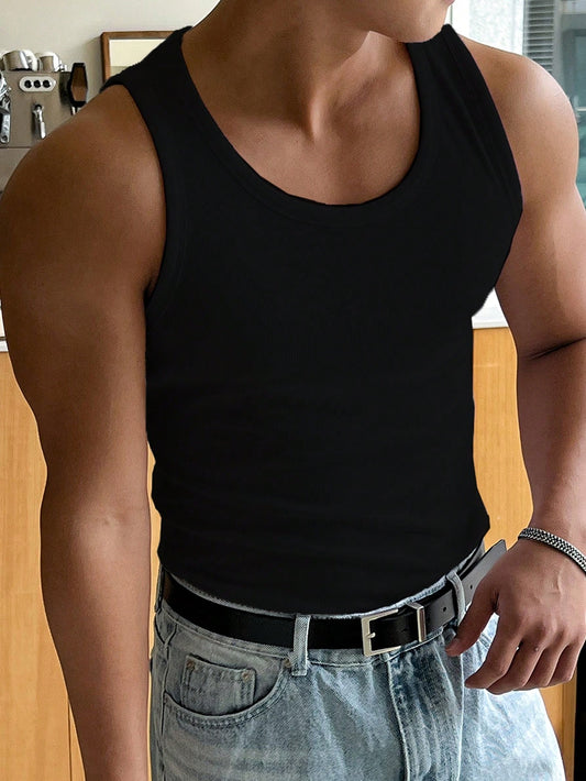 Versatile basic Men's tank top | Black|