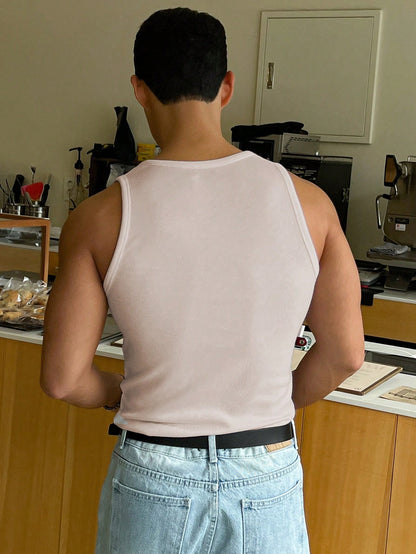Versatile basic Men's tank top | Beige |