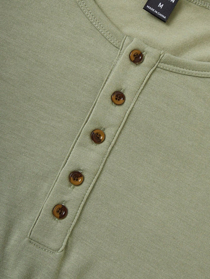 Summer essential men's buttoned tank top |Green|