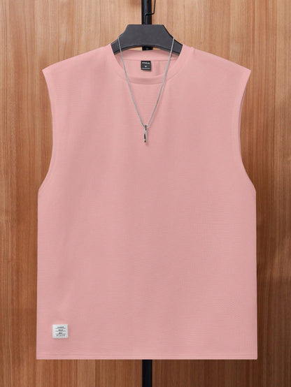 Men's Relaxed round neck tank top |Dusty pink | summer essential|