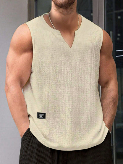 Comfortable Men's Apricot tank top |summer essential|