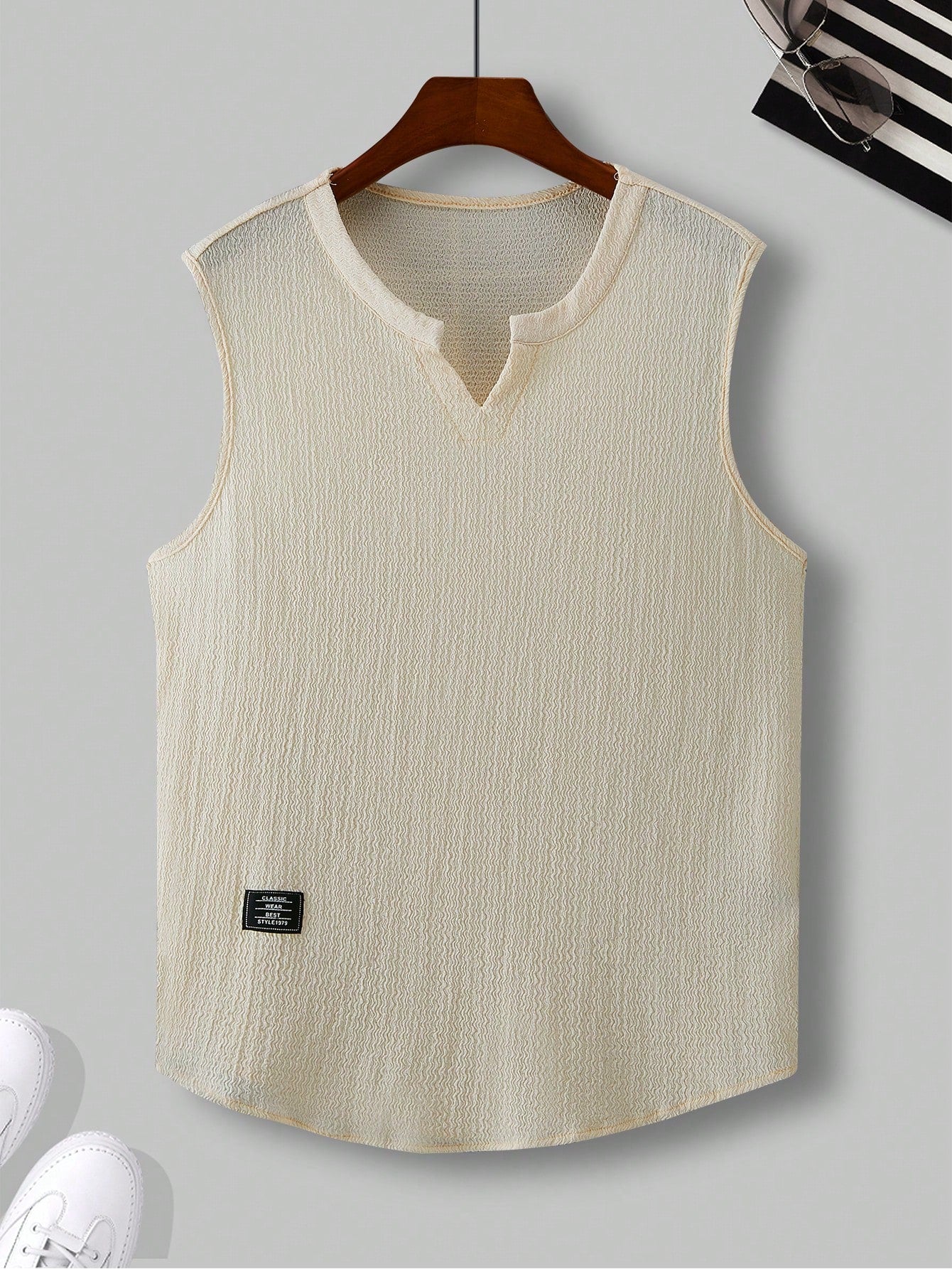 Comfortable Men's Apricot tank top |summer essential|