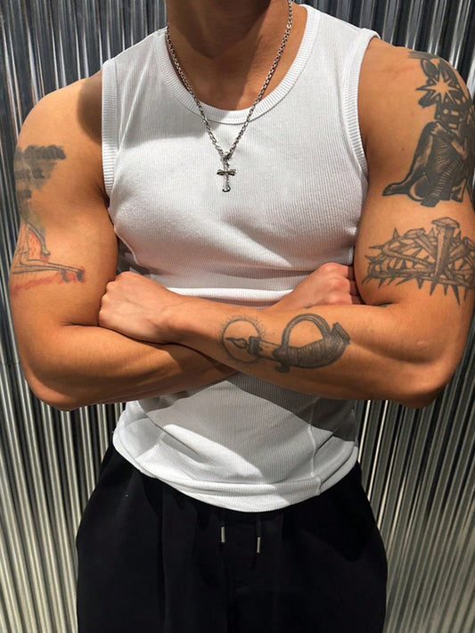 Men's basic tank top | White |