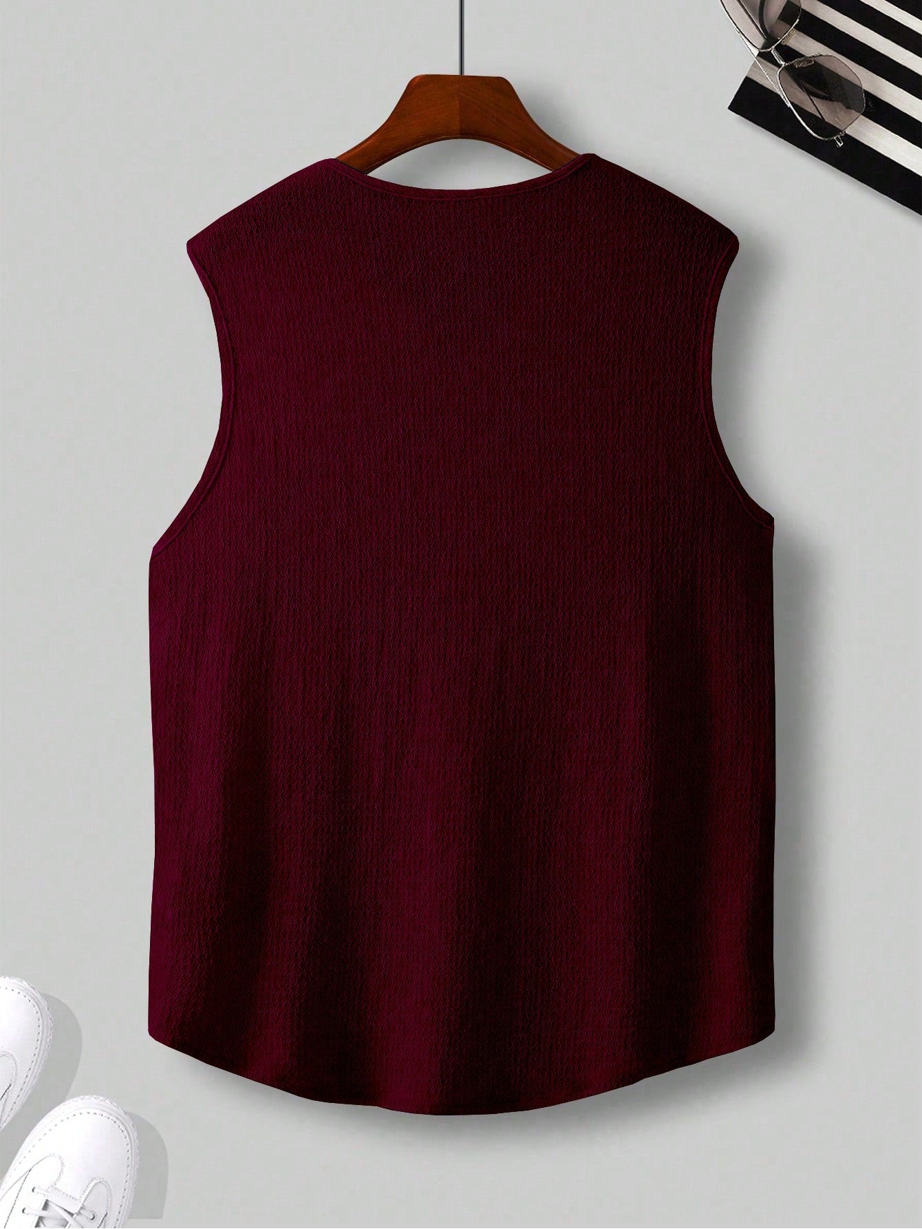 Comfortable Men's Burgundy tank top |summer essential|