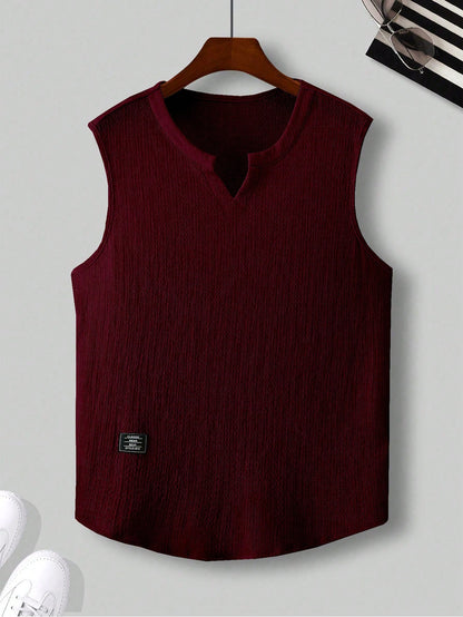 Comfortable Men's Burgundy tank top |summer essential|