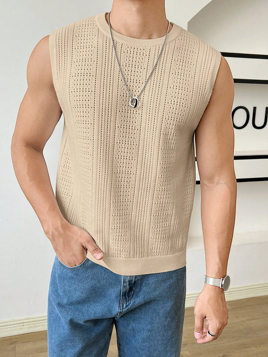 Trendy patterned men's tank top| Beige | premium quality |