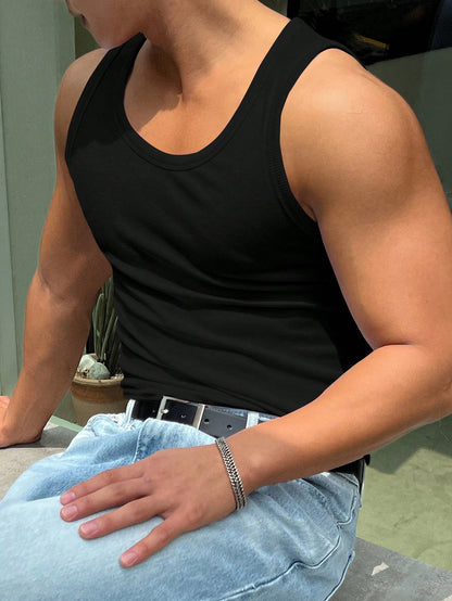 Versatile basic Men's tank top | Black|