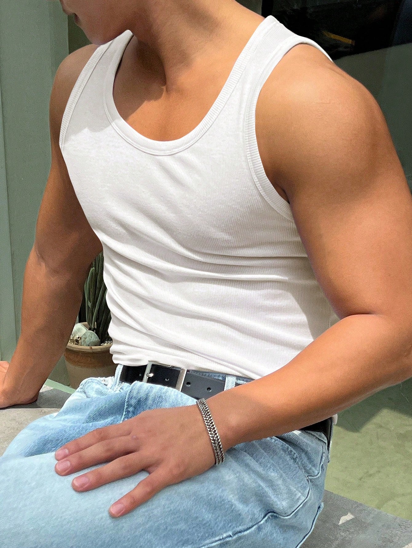 Versatile basic Men's tank top | white |