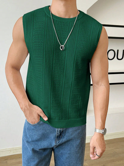 Trendy patterned men's tank top| Green| premium quality |
