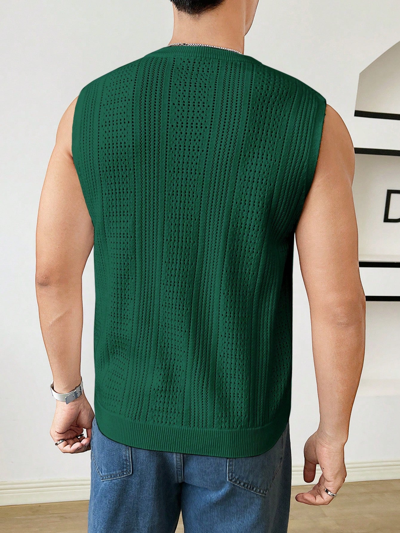 Trendy patterned men's tank top| Green| premium quality |