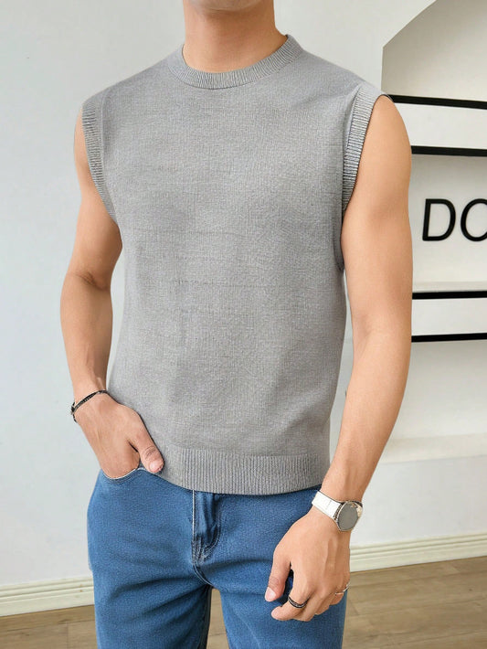 Versatile patterned men's tank top| Grey |