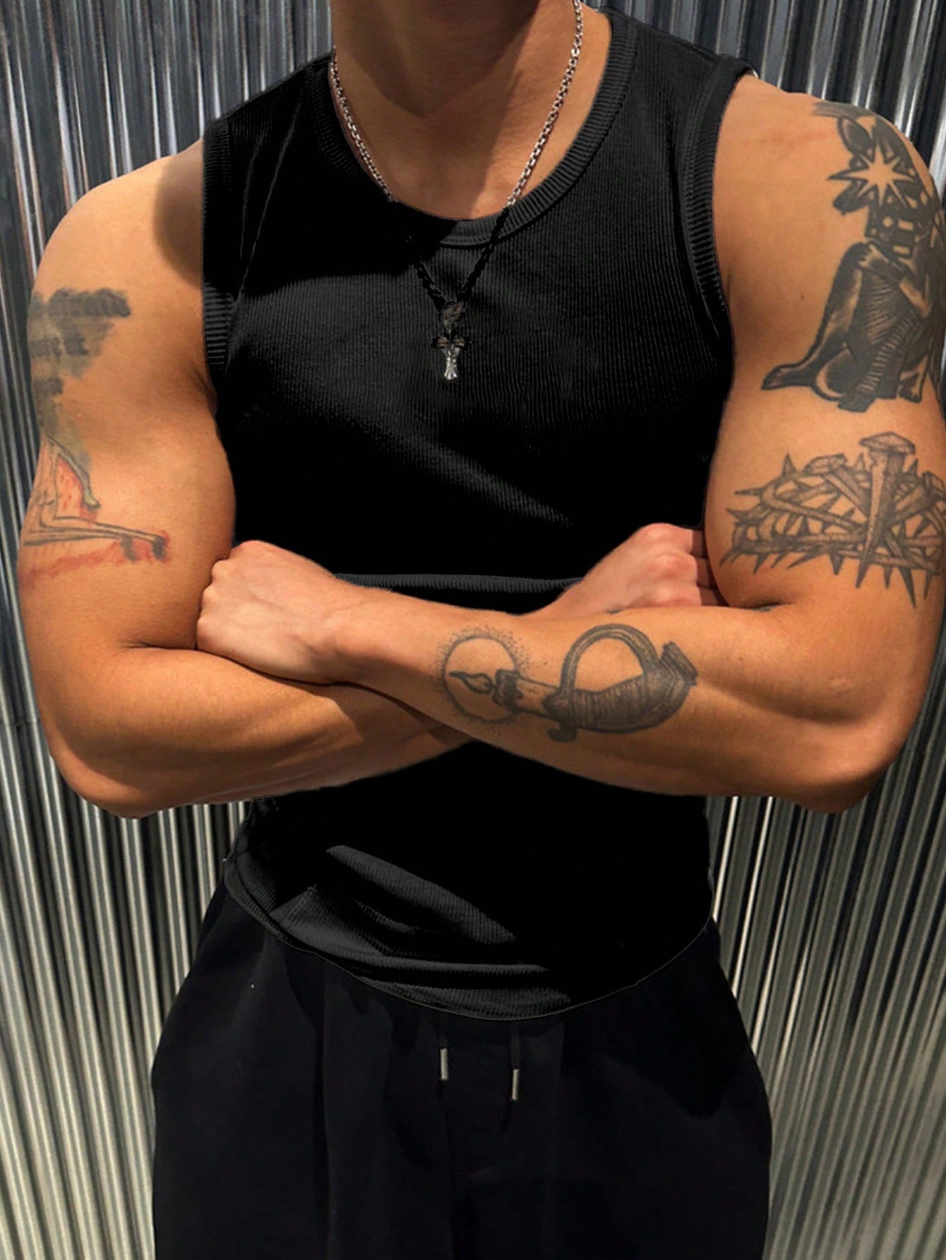 Men's basic tank top | Black |