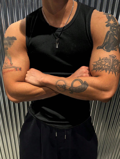 Men's basic tank top | Black |