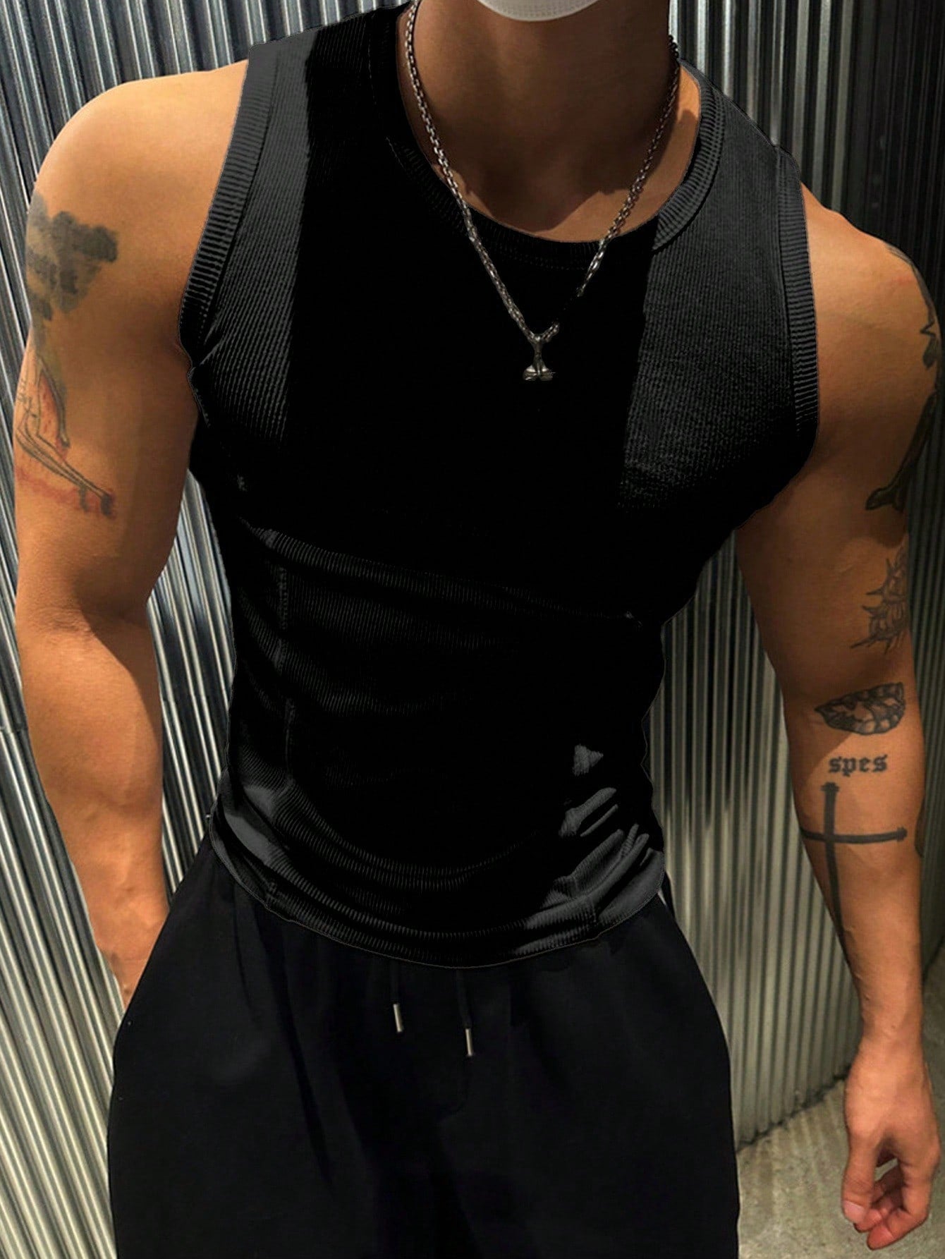 Men's basic tank top | Black |