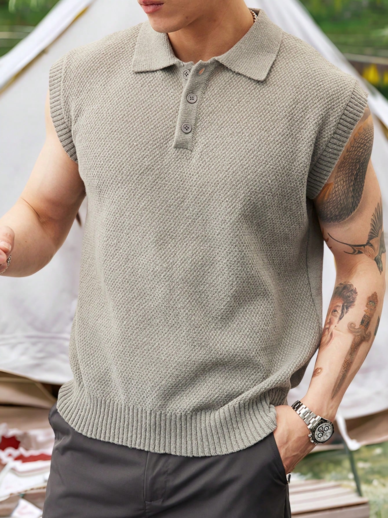 Trendy men's polo tank top | summer essential|