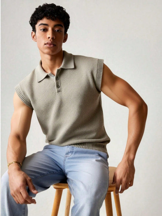 Trendy men's polo tank top | summer essential|