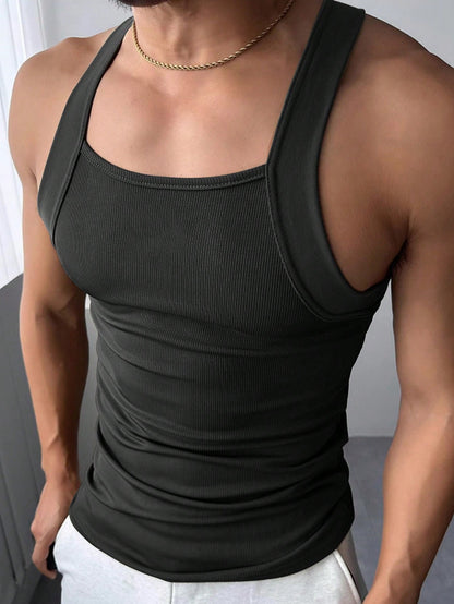 Men's body fit tank top  |summer essential| black|