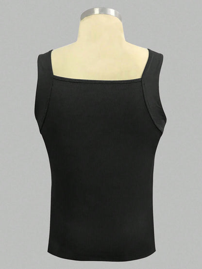 Men's body fit tank top  |summer essential| black|