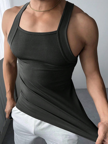 Men's body fit tank top  |summer essential| black|