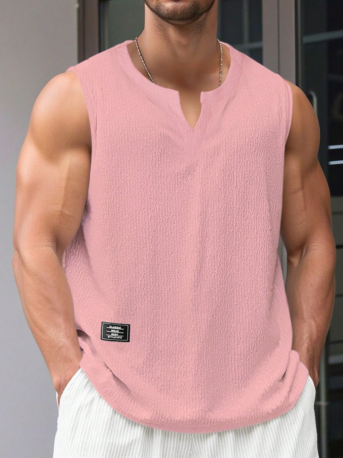 Comfortable Men's Pink tank top |summer essential|