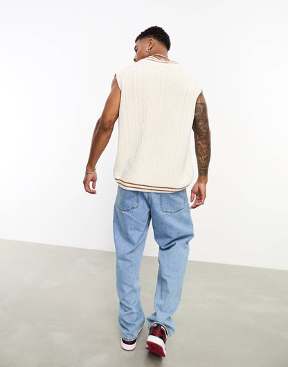 Designer Beige V Neck Vest | Summer essential | Crochet vest |