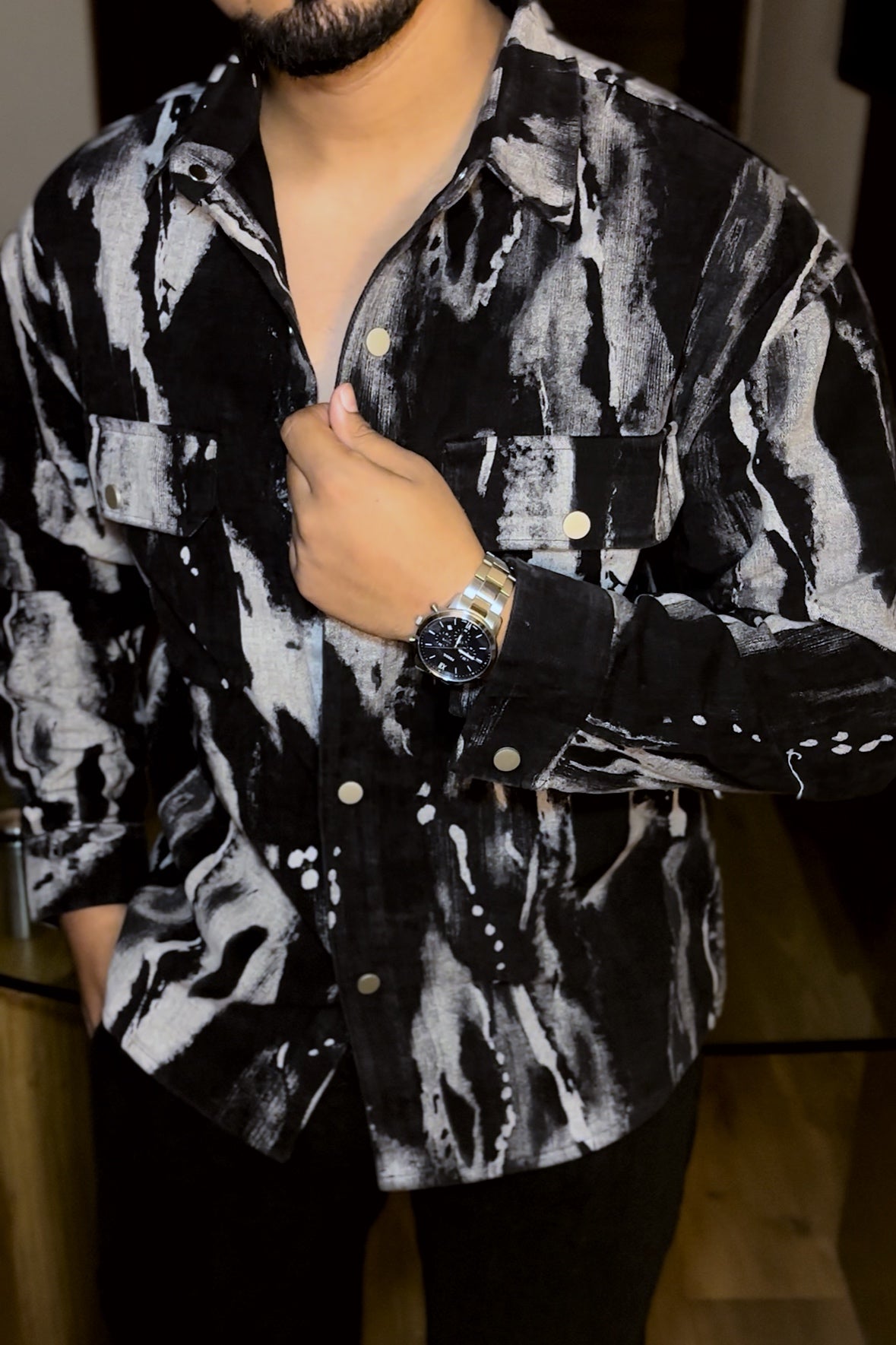 Black Zebra Shacket - Black