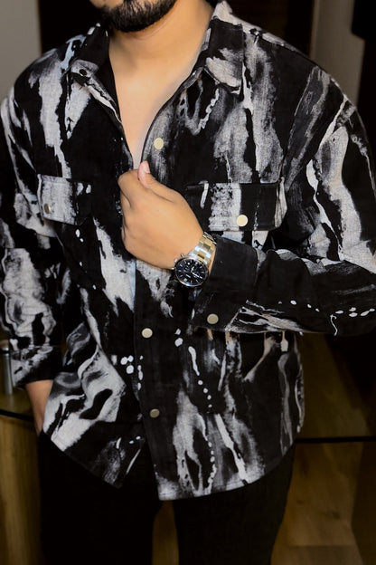 Black Zebra Shacket - Black