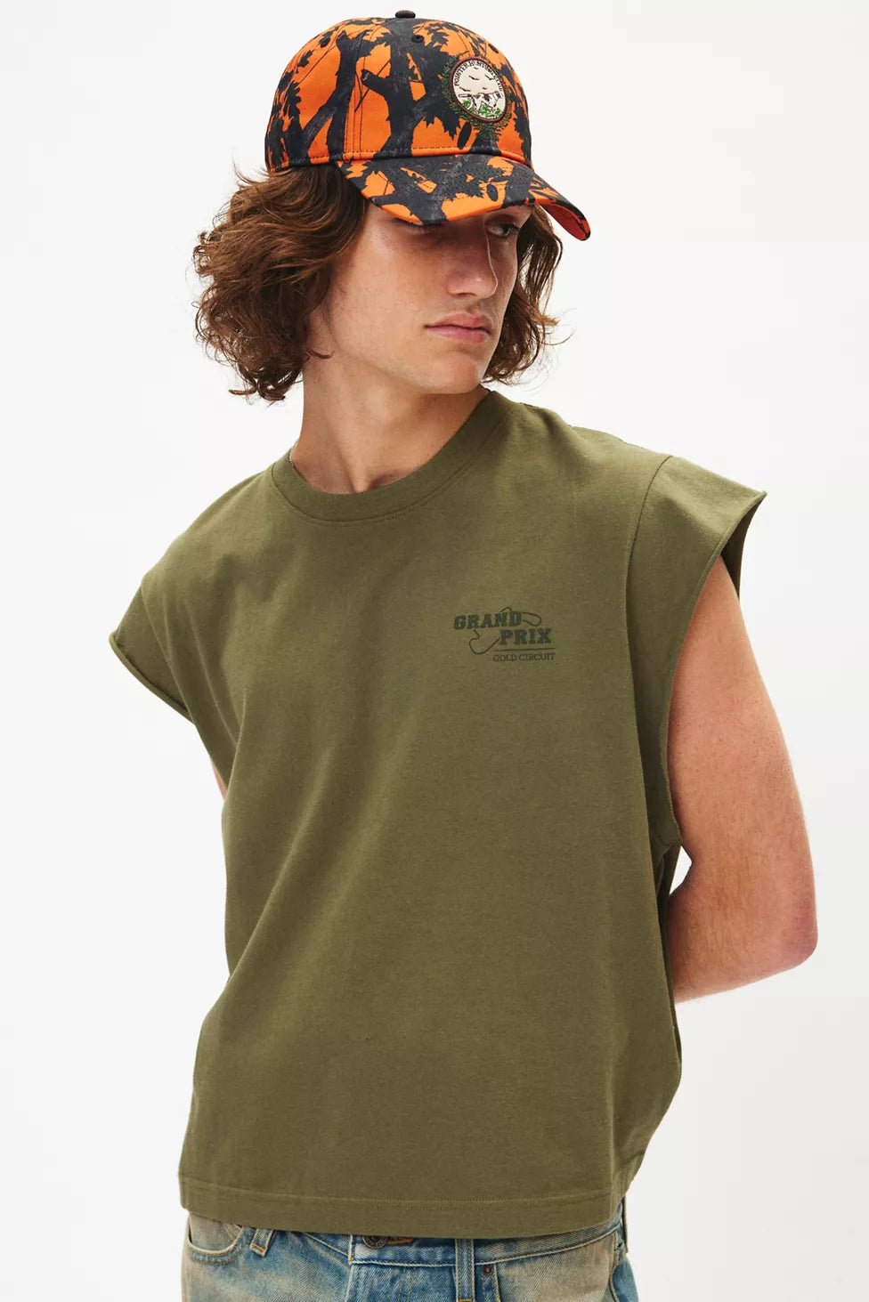 Apricot men's round neck tank