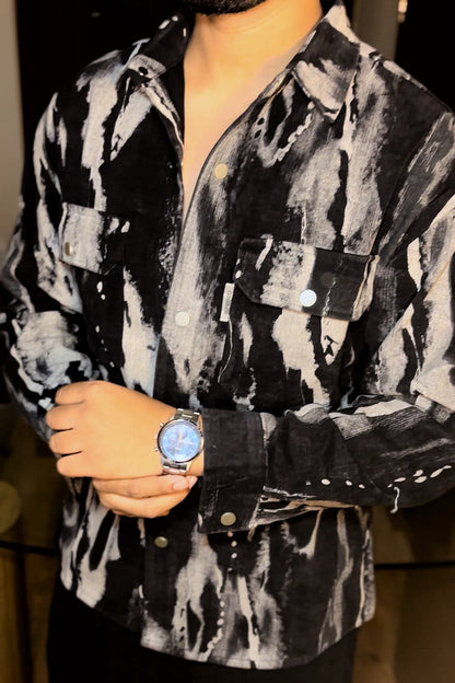 Black Zebra Shacket - Black