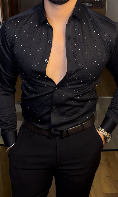 AllSTUD Giza Cotton Lycra Shirt - Black