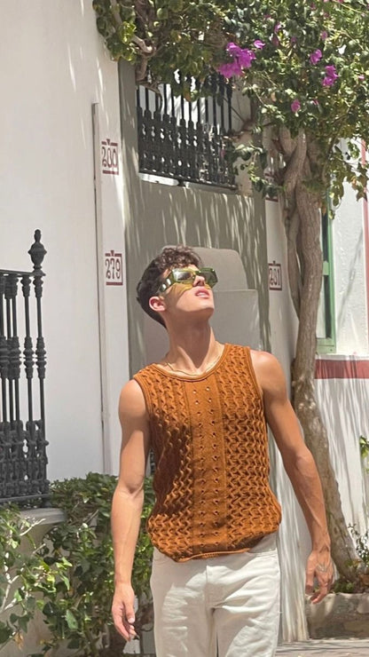 Web Knit patterned vest | Summer essential |