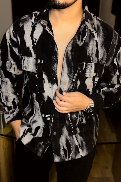 Black Zebra Shacket - Black