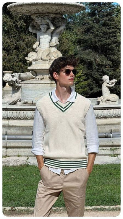 Trendy V Neck Beige Vest | Summer essential |