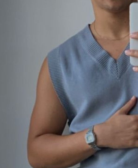 Premium Relaxed fit V-neck summer vest | Essential Basics |
